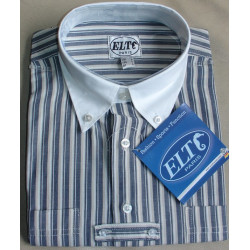 ELT jongens wedstrijdoverhemd Sören, navy/sand gestreept