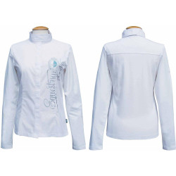 HH wedstrijdblouse Kiowa, wit/turquoise