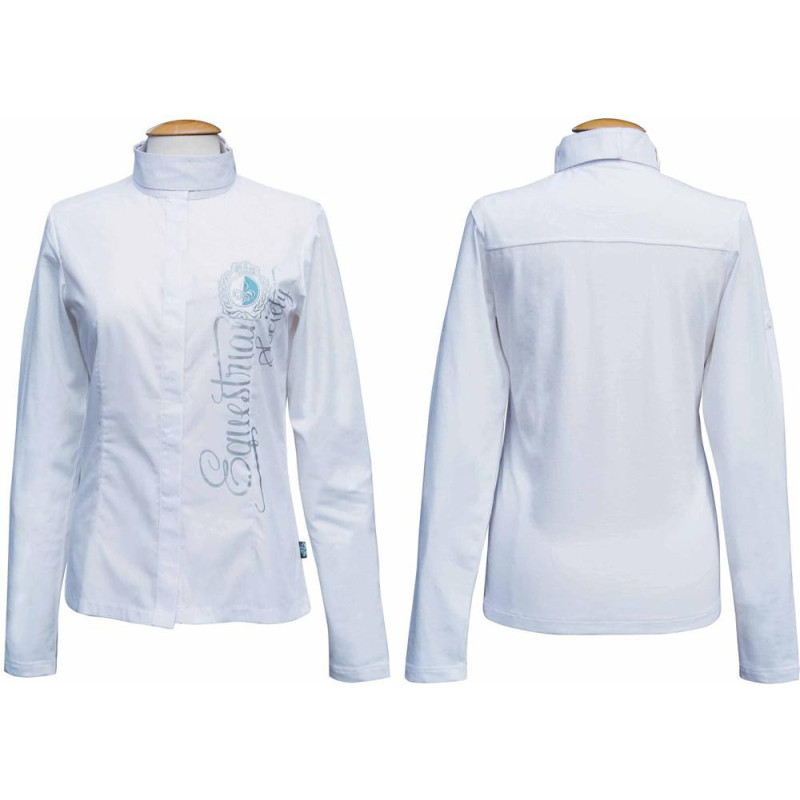 HH wedstrijdblouse Kiowa, wit/turquoise