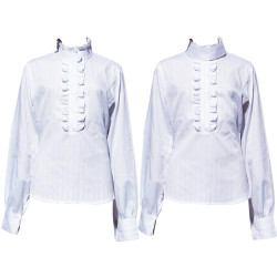 HH Wedstr.blouse 'Dobby' Ruche,lange mouw