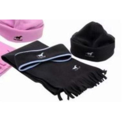 Fleece set (sjaal, hoofdband en muts), dblauw, 1 mt