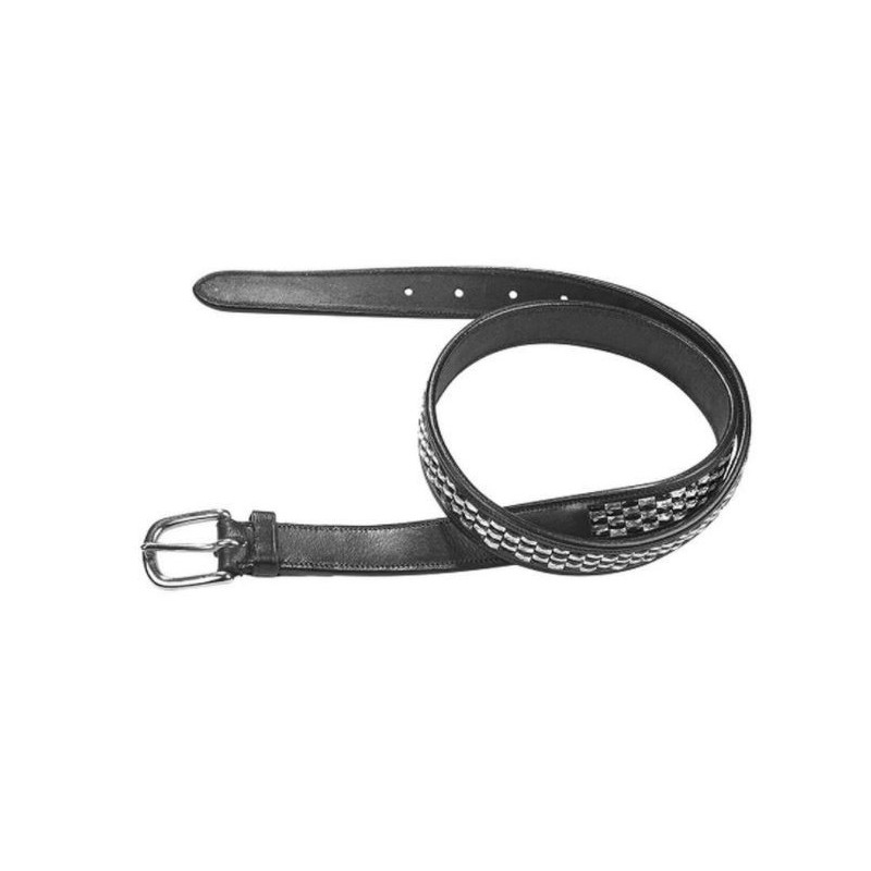 Busse riem Fashion, zwart/strass zwart/zilver, 85cm