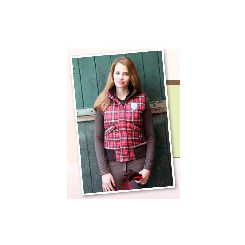 Red Horse Siberia bodywarmer, rood/bruin geruit