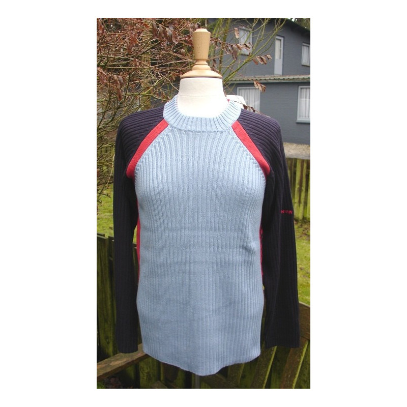 Mountain Horse Denver trui, Lichtblauw/Donkerblauw/Rood