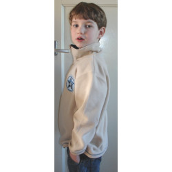 Kantrie Jongens Fleece trui met kraag en westernapplicatie, Beige