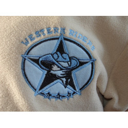 Kantrie Jongens Fleece trui met kraag en westernapplicatie, Beige