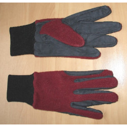 Bordeaux fleece handschoen/amara suede binnenkant