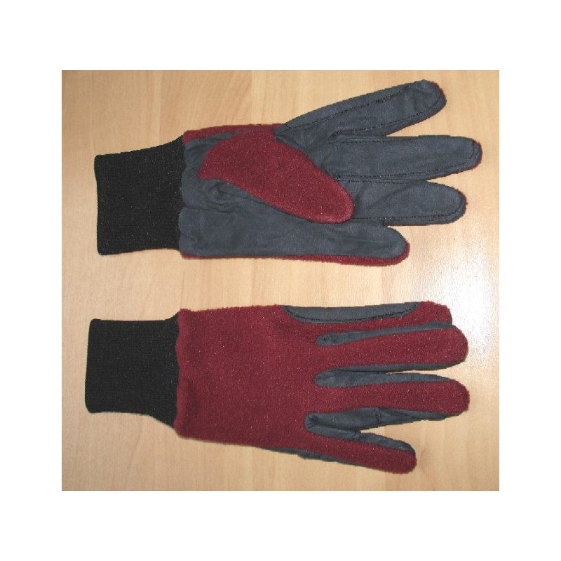 Bordeaux fleece handschoen/amara suede binnenkant