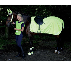Reflex reflect. uitrijdeken, fleece gevoerd, neongeel