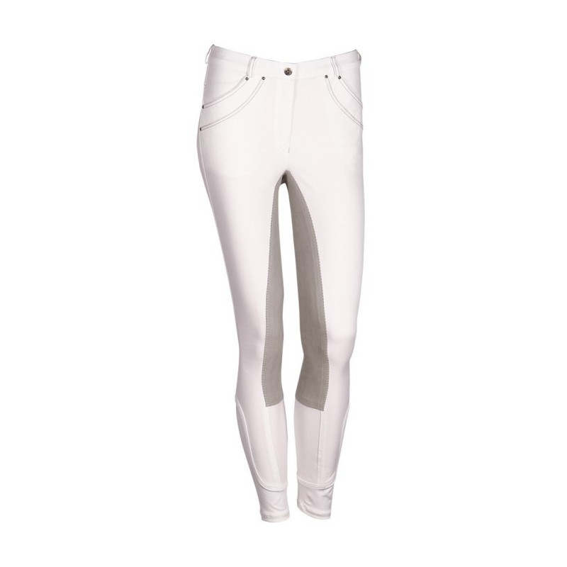 Harry's Horse rijbroek Milwaukee Plus, Wit met grijs kunstleren zitvlak
