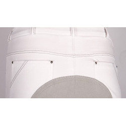 Harry's Horse rijbroek Milwaukee Plus, Wit met grijs kunstleren zitvlak