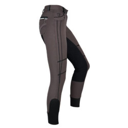 Horka rijbroek Tromso, kunstleren zitvlak, walnut