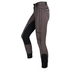 Horka rijbroek Tromso, kunstleren zitvlak, walnut