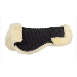 HKM zadelonderlegger van echt lamsvel, Zwart/Natuur, 58cm