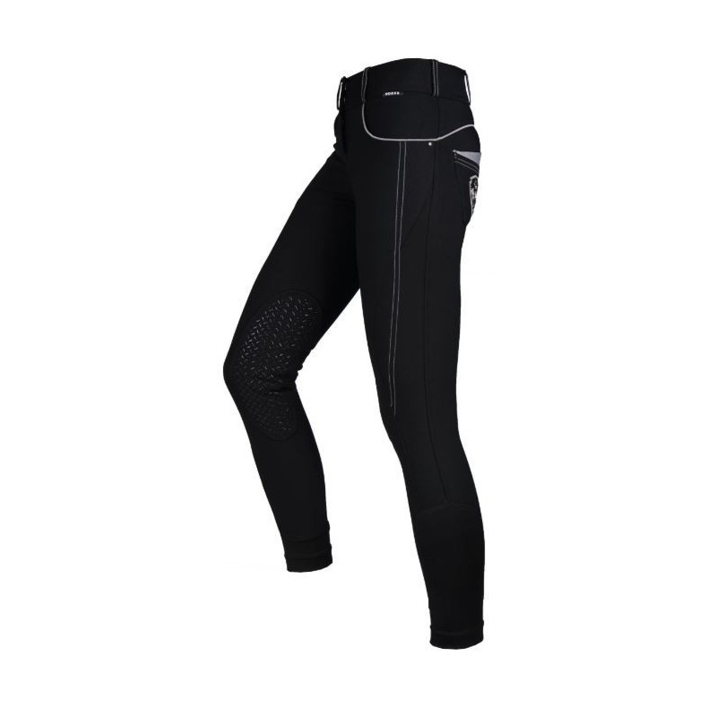 Horka rijbroek Miranda met siliconen knie, zwart