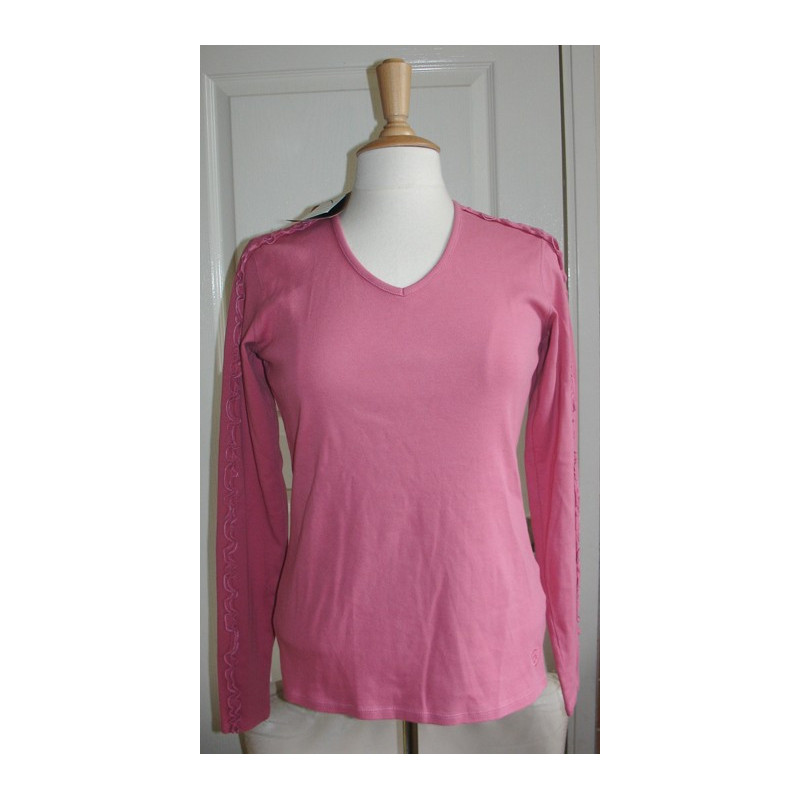 ARIAT Ruffle Trim Shirt met lange mouw, Blush