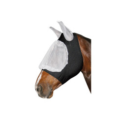 Elastisch Vliegenmasker lycra met oren, Zwart/wit