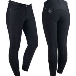 Horka softshell rijbroek Shania, kunstleren zitvlak, Zwart