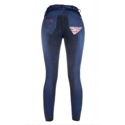 Rijbroek Denim -Global Team- 3/4 Alos zitvlak