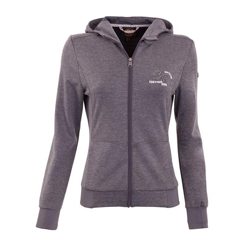 BR sweatvest met hoodie Ariel, grey melange
