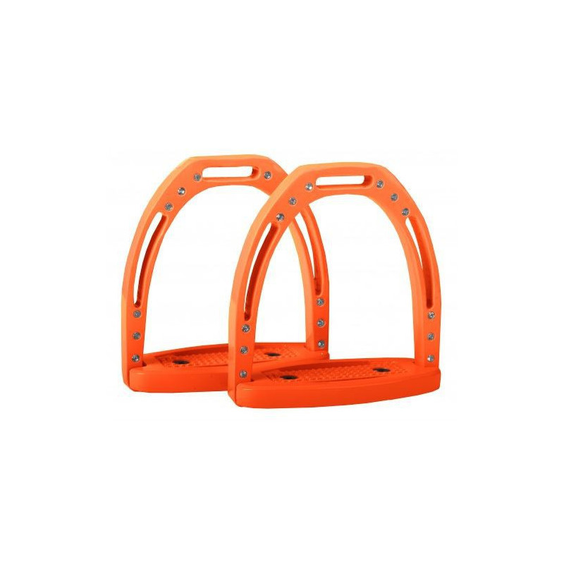 Horka stijgbeugel aluminium met diamantjes, oranje