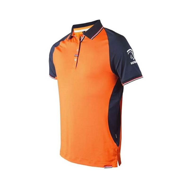 KNHS Heren Polo shirt, Oranje/blauw