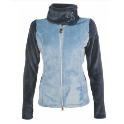 HKM fleecejas/-vest Armonia met opstaande kraag, Rookblauw