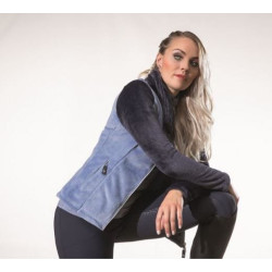 HKM fleecejas/-vest Armonia met opstaande kraag, Rookblauw