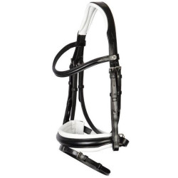 Harry's Horse hoofdstel Delicate m aansnoerneusriem, Zwart/Wit