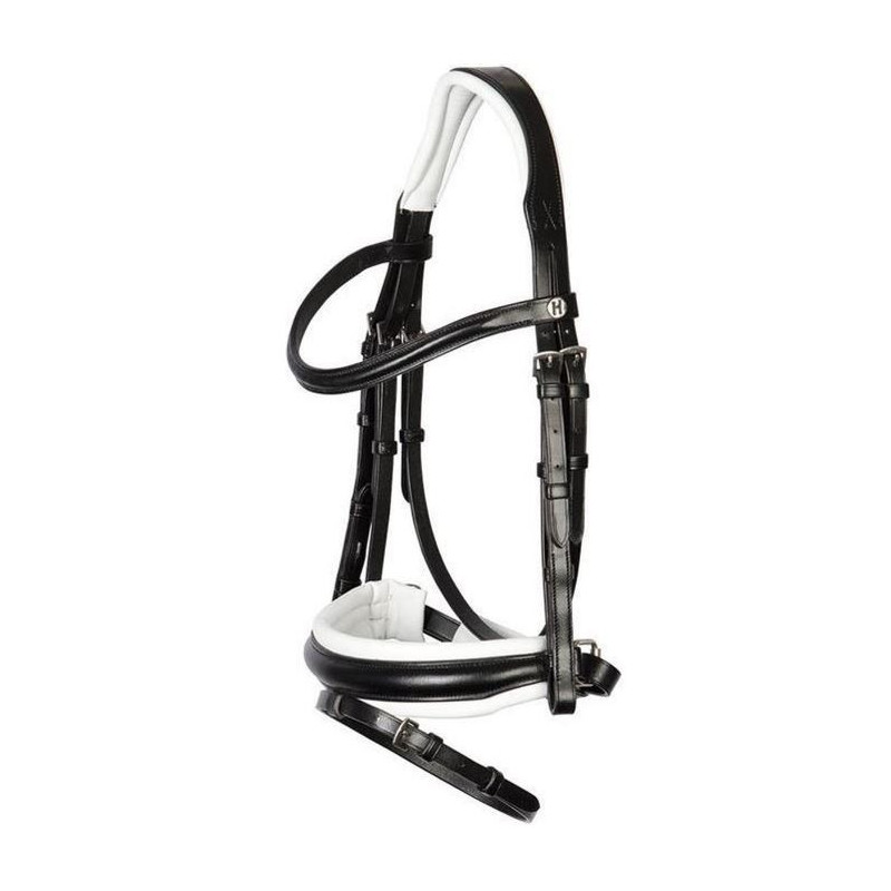 Harry's Horse hoofdstel Delicate m aansnoerneusriem, Zwart/Wit