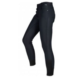 Horka warme Softshell rijbroek Shania, Siliconen Zitvlak, Zwart