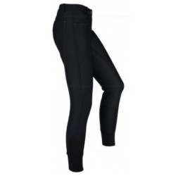 Horka warme Softshell rijbroek Shania, Siliconen Zitvlak, Zwart