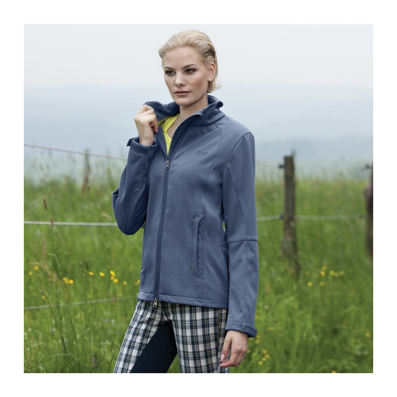 ELT softshell jas Lesly, Rookblauw
