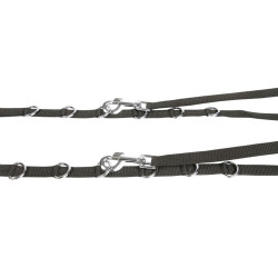 HH bijzetteugels verstelbaar met elastiek, Zwart