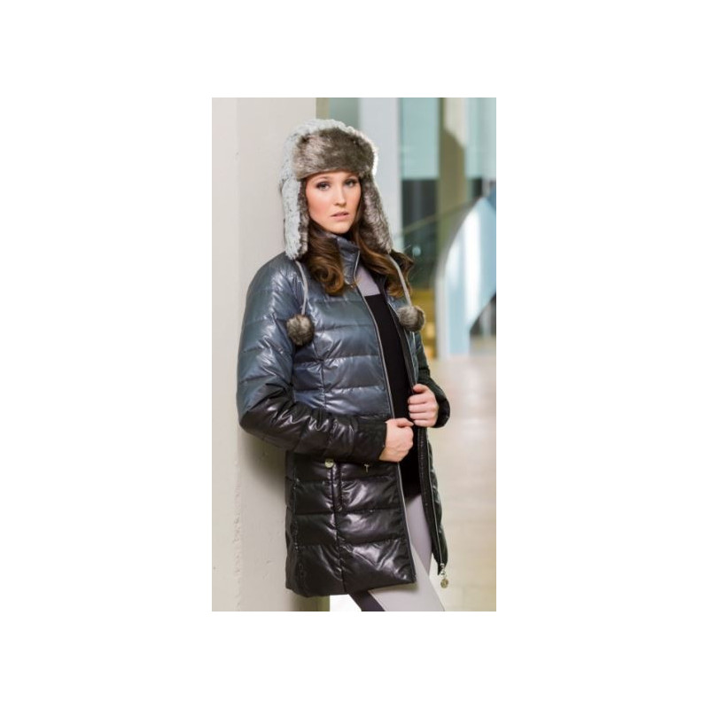 HKM gewatteerde Arctic Nylon jas, grijs/zwart