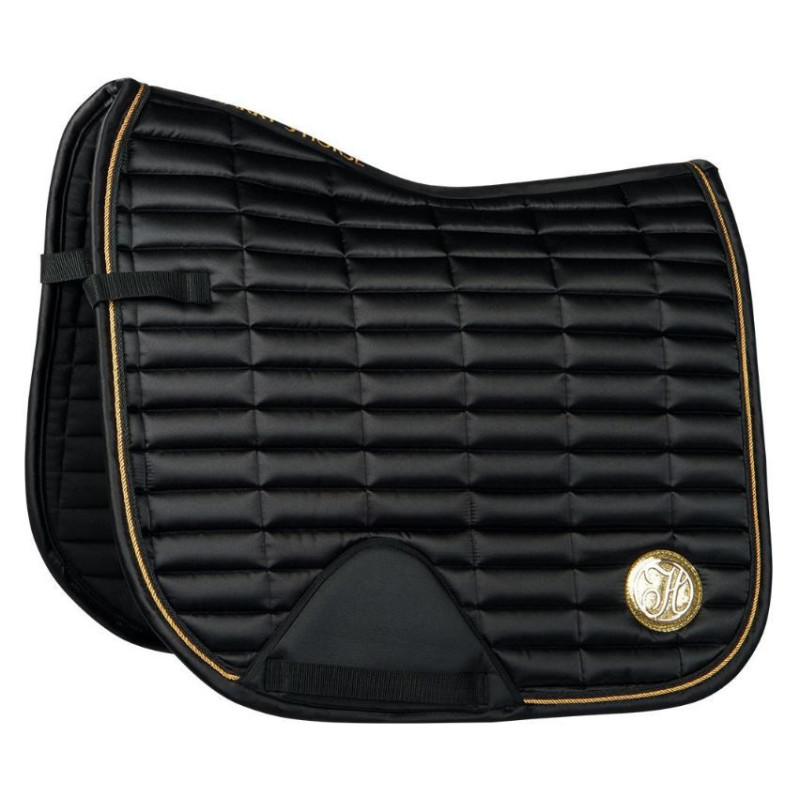 Zadeldek Satin Denici Cavalli Gold, Zwart