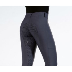 HKM rijbroek Lea, siliconen zitvlak, Donkerblauw