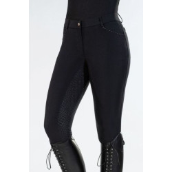 HKM rijbroek Rosegold Glamour Style, siliconen full seat, Zwart