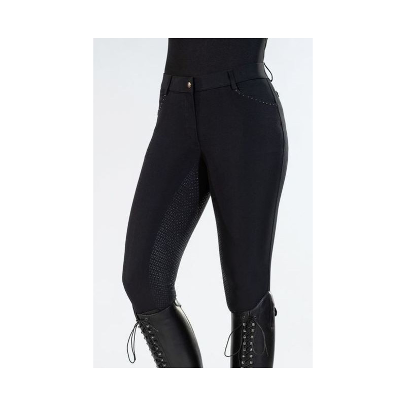 HKM rijbroek Rosegold Glamour Style, siliconen full seat, Zwart