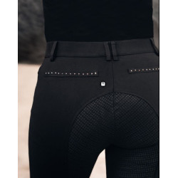 HKM rijbroek Rosegold Glamour Style, siliconen full seat, Zwart