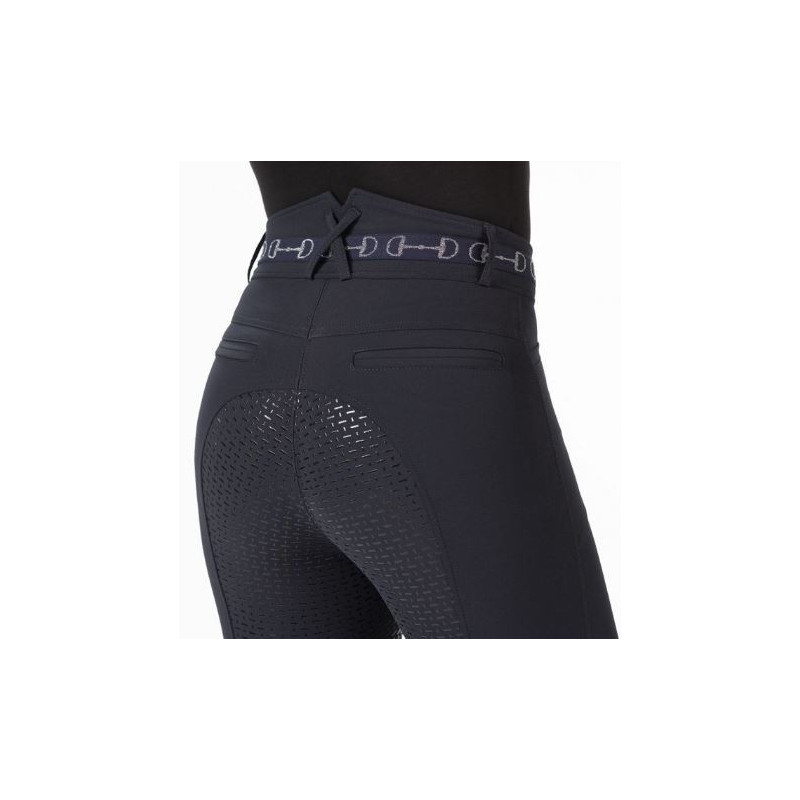 HKM rijbroek Monaco Style, Siliconen zitvlak, Donkerblauw