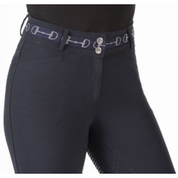 HKM rijbroek Monaco Style, Siliconen zitvlak, Donkerblauw