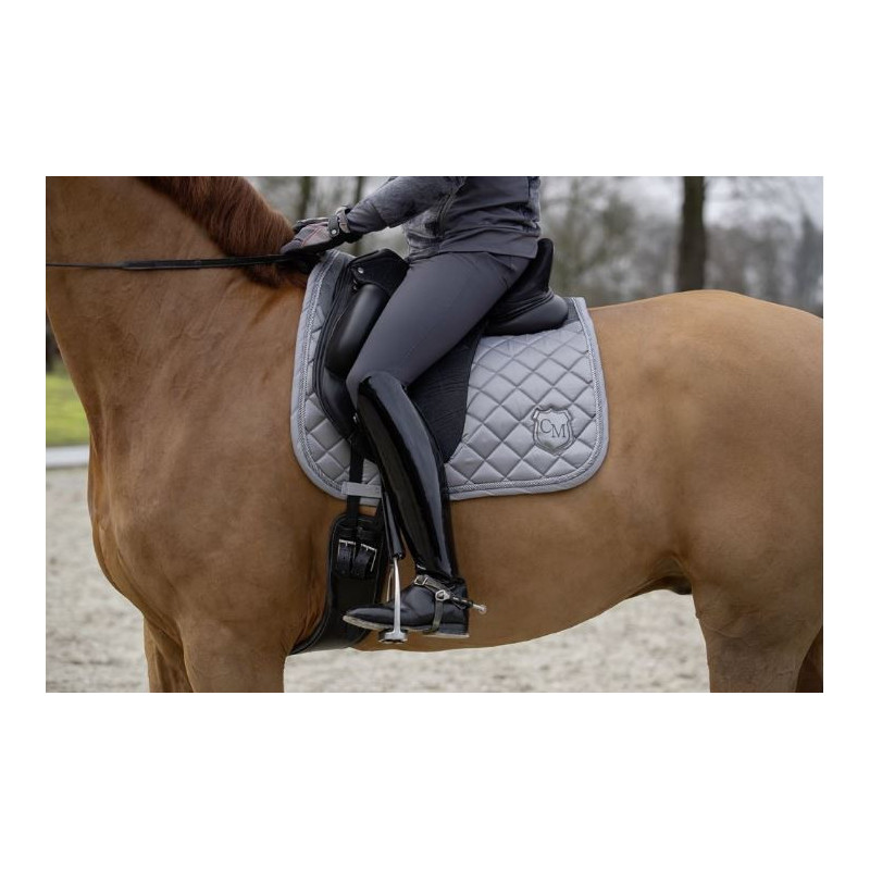 Cavallino Marino zadeldek Topas Velvet-CM Style, Zilvergrijs