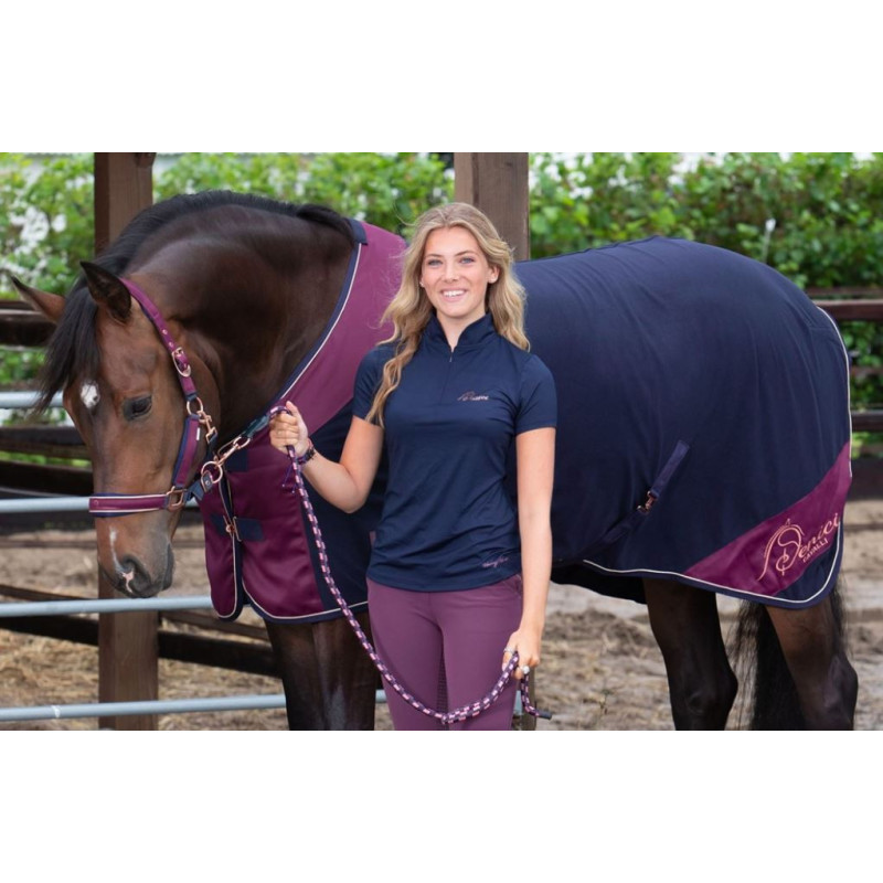 Harry's Horse Fleece deken Denici Cavalli Maroon, Navy