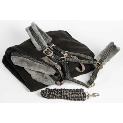 Fleecedeken Furby, set m halster+lijn, Zwart