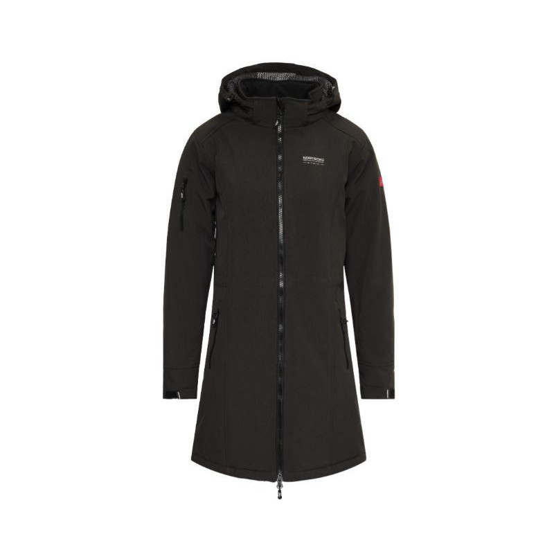 Nordberg Gitte Lange Padded Softshell Jas, Zwart Melange