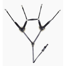 HKM Borsttuig m martingaal, onderlegd m lamsvacht, Zwart