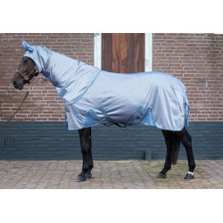 Harry's Horse Vliegendeken Mesh Reflective met losse hals, Staalblauw