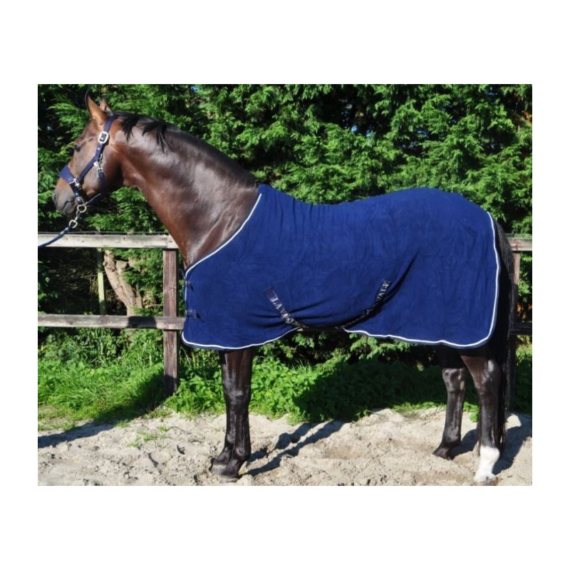 La Valencio Basic Fleece deken m kruissingels,Dblauw