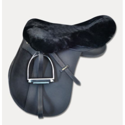 Waldhausen zadelzitting van schapenvacht, Zwart
